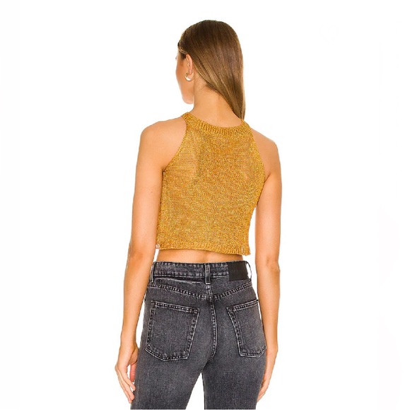 SUPERDOWN Marianna Halter Top in Copper Size XS Knitted Metallic - Picture 3 of 6